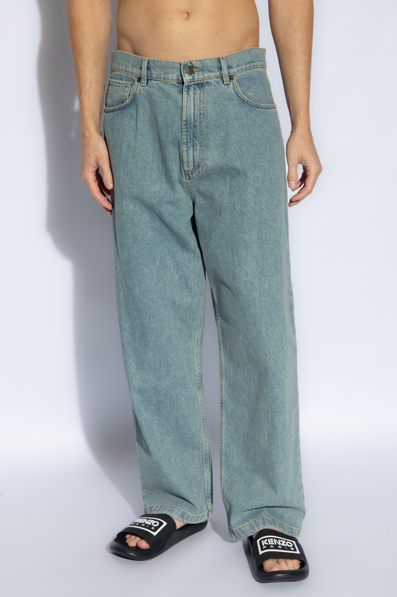 【関税&送料込】Moschino Jeans Jeans Wide Leg Shop Moschino Jeans - High-Rise Split Hem Bootcut Jeans
